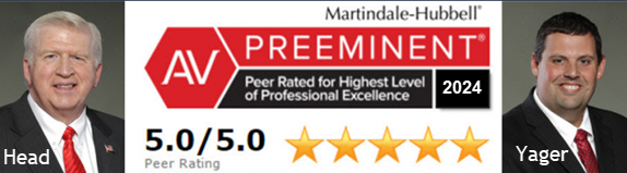 Both Bubba Head and Cory Yager are rated AV Preeminent by Martindale-Hubbell, a lawyer rating service. Both criminal defense attorneys received 5 out of 5 stars for legal excellence and results.