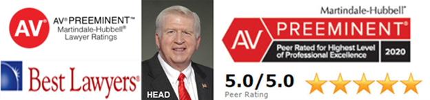 Atlanta DUI lawyer Bubba Head is ranked AV Preeminent 5 stars by Martindale-Hubbell, their highest rating. Bubba has handled thousands of cases over a 47-year legal career.