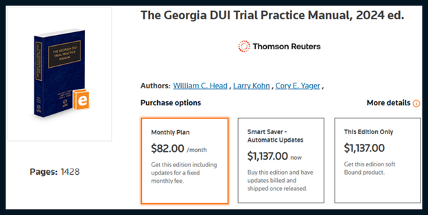 Teh Georgia DUI Trial Practice Manual is written by Atlanta DUI attorney Bubba Head and updated each year by Mr. Head. Get the 2024 edition on Amazon.