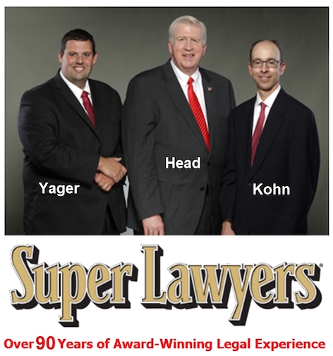 The legal team of Larry Kohn, Corey Yager, and Bubba Head have a combined courtroom experience of 90 years and thousands of clients.