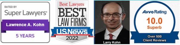 Partner, Larry Kohn, with over 24 years of criminal defense in Georgia. He is top rated by Best Law Firms in America, Best Lawyers in America and Super Lawyers.