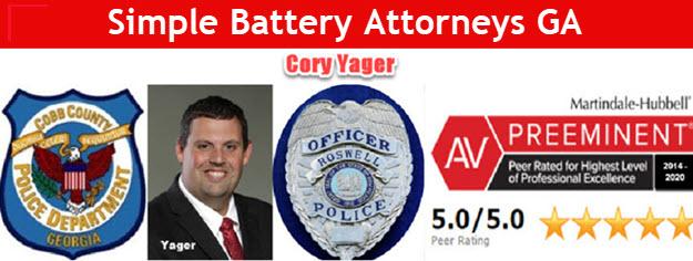 Atlanta Simple Battery Lawyer Cory Yager is a former cop who was involved in hundreds of assault and battery arrests, including domestic violence. Call Cory at (404) 567-5515 to discuss your upcoming misdemeanor or felony case.
